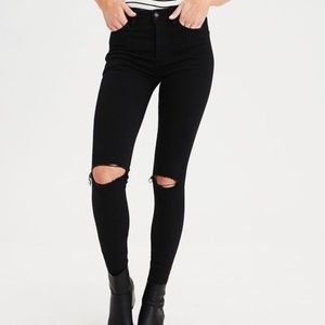 American Eagle Black Ripped Jeans